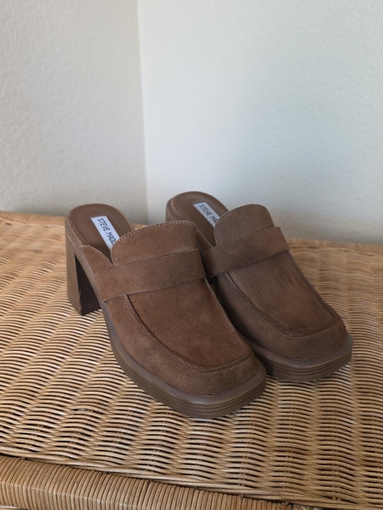 Steve Madden Shoes - Steve Madden Brown Suede Platform Mules